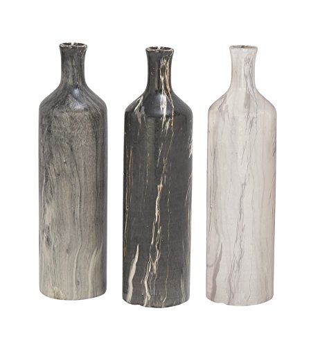 Deco 79 93692 ceramic vase, 3" x 13"