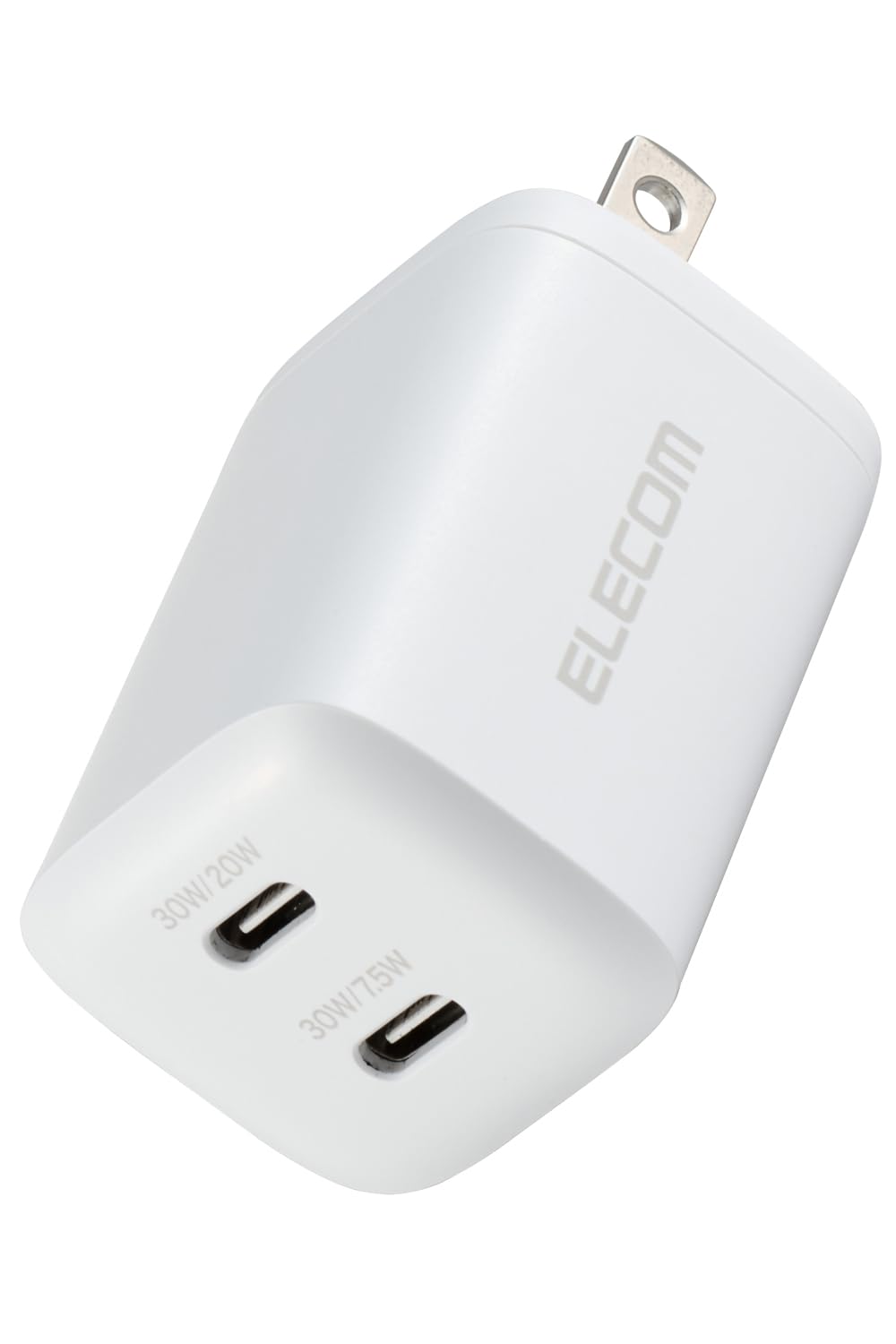 エレコム 充電器 30W Type-C 2ポート USB PD対応 スイング式プラグ PPS対応 ホワイト 【iPhone 16 15 等対応】 EC-A