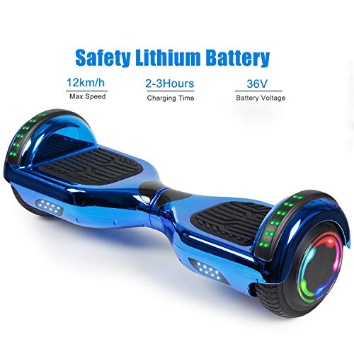 Spadger-65-Hoverboard-Electric-Smart-Self-Balancing-Scooter-Hoverboard-Built-in-LED-Wheels-Side-LightsChrome-Blue