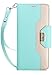 ProCase Galaxy S9 Plus Wallet Case, Flip Kickstand Case with Card Holders Mirror Wristlet, Folding Stand Protective Book Case Cover for 6.2 Inch Galaxy S9+ (2018 Release) - MintGreen