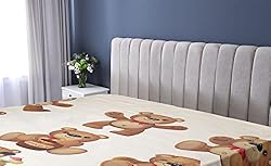 Ambesonne Cartoon Fitted Sheet, Happy Teddy Bears