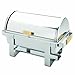 Thunder Group SLRCF0171G Chafer, 8 quart, roll-top cover, dripless water pan, 2 fuel holders, gold handles, stainless steel, mirror-finish