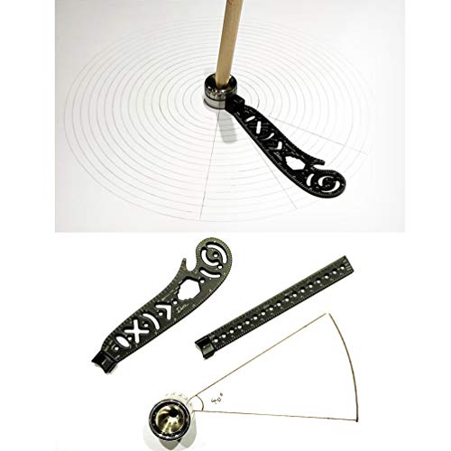 The Most Versatile Magcon Tool Design Drawing Curved Metallic Ruler Mini Compass Protractor Combo Patterns for Notepad Designers Artists Architects Student - Thumbnail 4
