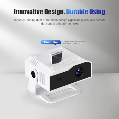 2026 Smart Projector Built-in-Apps, Android TV, Supported 4K/Native 1080P, 270 ANSI, Wifi 6 Bluetooth 5.2, Portable Mini Movie Projector for Bedroom Home, Auto Keystone, iOS/Switch/PS5