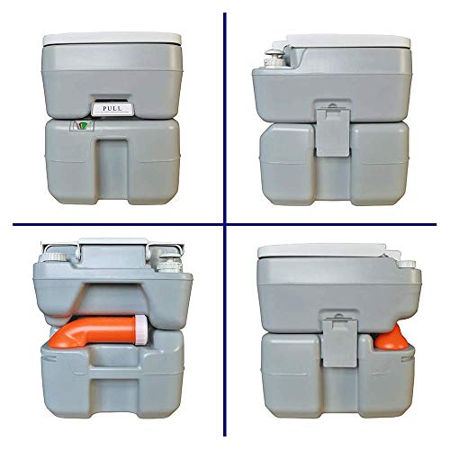 Outdoor Portable Toilet for Camping | RV Toilet Porta Potty for Adults and Kids | Marine Emergency Travel Toilet with Level Indicator | 3 Way Piston Flush | Rotating Spout | Boating & Roadtripping - Thumbnail 2