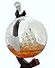 The Wine Savant Extra Large Etched World Globe Decanter with Antique Ship 2500ml/2L (Extra Large Ship Decanter)