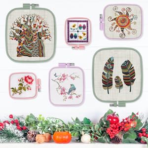 3pcs Colorful Embroidery Hoops Rectangular Square Embroidery Frame Cross Stitch Hoops for Arts and Crafts Easy Sewing