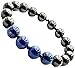 Wallystone Gems Shungite Bracelet Stretch with Natural Shungites and Gemstones Beads (Lapis lazuli)
