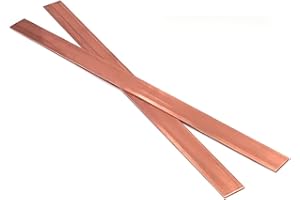 EUOGEUDEL 2PCS C110 Copper Flat Bar, 1/8" Thickness x 1" Width x 15.7" Length Copper Flat Bar Stock, 3mm x 25mm x 400mm Suitable for DIY Battery Connection, etc.