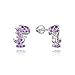 925 Sterling Silver Rhodium Plated Dinosaur Cubic Zirconia Screwback Baby Girls Earrings