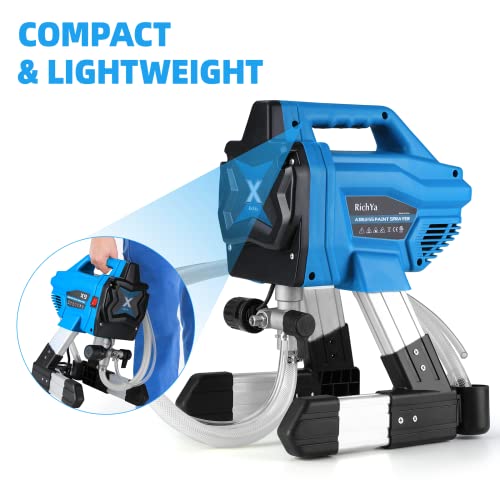 RichYa Airless Paint Sprayer, High Power 650W, 513 and 517 Tips, 10