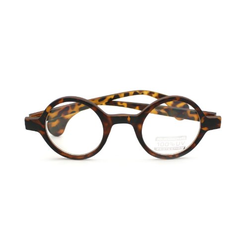 Retro 20s Plastic Frame Round Circle Clear Lens Eye Fashion Glasses Matte Tortoise
