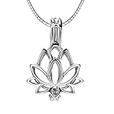 Sterling Silver Lotus Flower Cage Pendant Pack of 3pcs