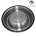 Petfuren Cat Bowls Set Non-Skid Stainless Steel Cat Dish 8 Ounce with Black/Gray Color and Cute Cat Face for Pet Food & Water Bowl (Set of 2)