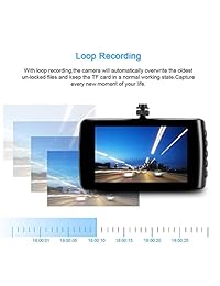 Dash Cam, Cámara del vehículo Tablero del tablero Grabador de la cámara DVR 1080P HD Visión nocturna de alta definición para el automóvil, Grabador de video de gran angular para automóviles con pantalla LCD de 3.7 "Pantalla de video G Sensor Loop (Ne