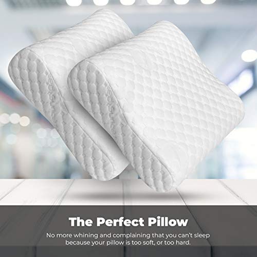 Red Suricata 2 Travel Contour Pillows & Double Pillowcase Bundle – Compact Therapeutic Memory Foam Travel Pillow - Bamboo Cover – 3 Firmness Levels - Connect 2 for Full Size Pillow (Regular)