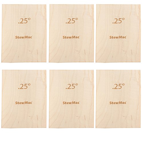 StewMac Neck Shims for Bass, Blank - 6 Pack of 0.25 Degree Shims