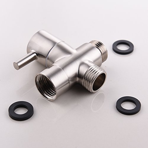 CIENCIA G1/2" Bathroom Angle Valve For Solid Brass 3-Way Shower Arm Diverter Valve Handshower for Handshower Universal Showering Components,Brushed Nickle DSF007NA - Thumbnail 5