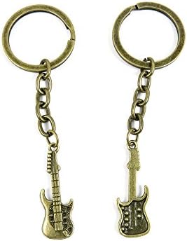 1 Pieces Ancient Bronze Keychain Keyring Key Chain Ring Charms Jewelry Making Handmade E3VL1 Electric Guitar