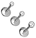 Pack of 3-18g or 16g Clear Jeweled Triple Forward Helix Piercing Jewelry Lip Labret Studs Earrings Set