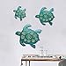 Juegoal Bathroom Metal Art Sea Turtles, Coastal Wall Decor Sculpture Hanging for Indoor, Outdoor, Living Room, Bedroom, 3 Pack, Blue