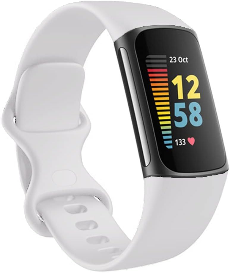 Panda Bobo Compatible with Fitbit Charge 5 Charge 6 strap Replacement Band Classic Wristband Women Men Small large (Large, White) — image 1