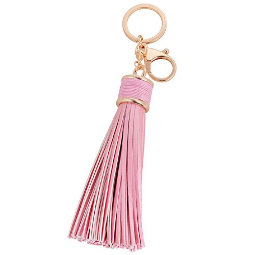 CHMING Women Leather Tassel Keychain Car Keyring Handbag Wallet Accessories