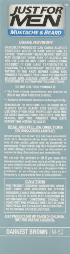Just For Men Mustache and Beard Brush-In Color Gel, Darkest Brown (Pack of 3)