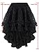 Burvogue Women's Gothic Steampunk Costume Vintage Multi Layered Chiffon Skirt Black XXXXXX-Large