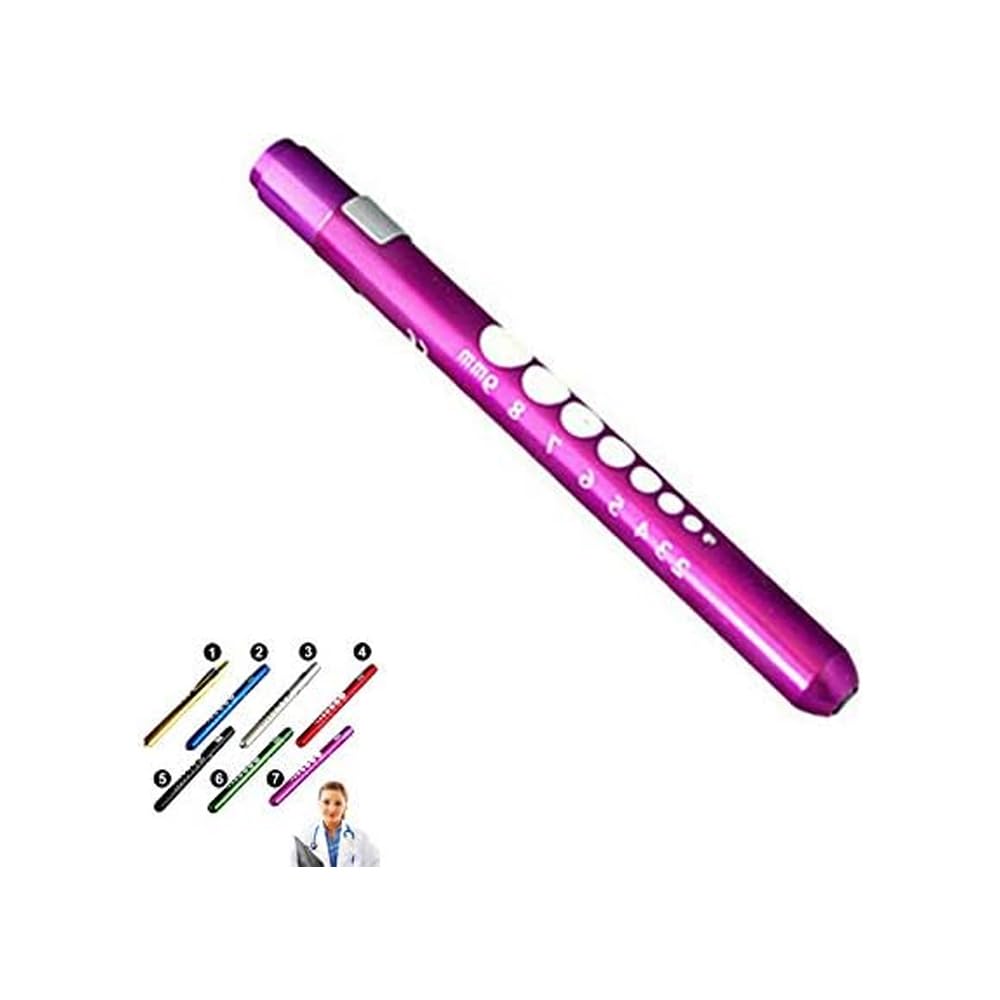 Mini Pen Torch Light Diagnostic Medical Penlight, Mini Reusable LED Penlight Flashlight Pen Torch for Home Outdoor Doctor Nurse EMT Emergency (Purple, 1 Pack),13.5cm