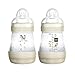 MAM Easy Start Anti-Colic Bottle, 5 oz (2-Count), Newborn Essentials, Slow Flow Bottles with Silicone Nipple, Unisex Baby Bottles, White primary