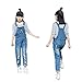Digirlsor Girls Overalls Little Big Kids Distressed Denim Bib Pants Ripped Blue Jeans Romper Jumpsuit, 3-12Y