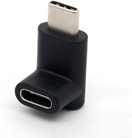 90 Degree Type C Adapter, USB C Male to Female Adapter Upward and Downward Angled USB-C Adaptor USB 3.1 Type-C Connector Converter for Smartphone Tablet (90° Positive Male to Female)