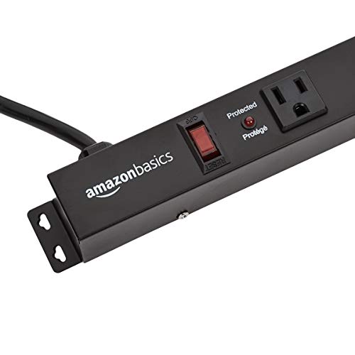 Amazon Basics Heavy Duty Metal Surge Protector Power Strip with
