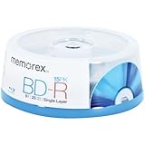 Memorex Blu-Ray BD-R 6x 25 GB Spindle, 15 Pack