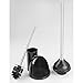 mDesign Toilet Bowl Brush and Plunger Set for Bathroom Storage - Black/Brushed Stainless Steel
