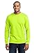 Port & Company Men's Long Sleeve 50/50 Cotton/Poly T Shirt L Safety Green