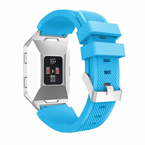 Lisin Sports Soft Silicone Replacement WirstBand Sports Band For Fitbit Ionic Watch (Blue)
