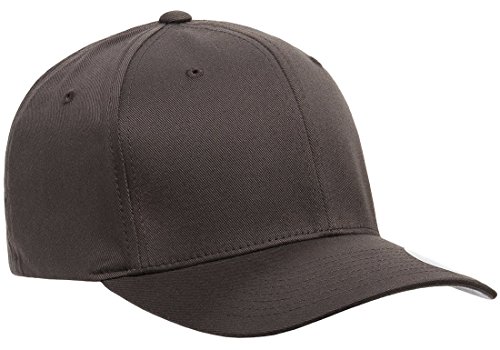 Flexfit Men's Wooly Combed Twill Fitted Baseball Cap, Dark Gray, Large-X-Large