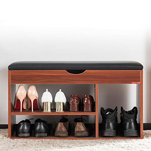 Mr IRONSTONE Shoes Bench Boot Organizing Upholstered Shoe Rack Entryway