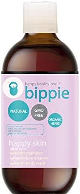 Bippie Baby Lavender Baby Shampoo + Face Wash + Body Wash (All In One, Natural, Tear Free Formula)