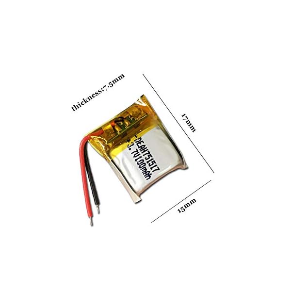 Dilezhiwanjuwu 7PCS 3,7 V 100 mAh Li-Ionen-Polymerbatterie 751517 Für Cheerson CX-10 cx10 CX12 JJ810 JJ820 V646 V676 RC… – Bild 5