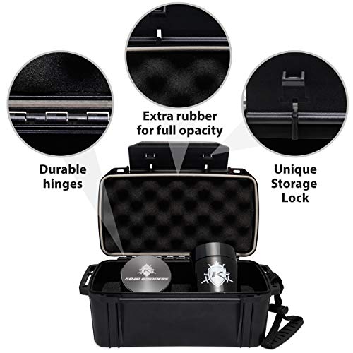 Kozo Smell Proof Stash Box Combo Kit with Aluminium 2.5" Herb Grinder