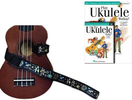 Deluxe Ukulele Strap - Hawaiian Surfer Strap w/Bonus Play Ukulele Today Book CD DVD Pack