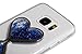 Urberry Glaxy S7 Case, Running Glitter Cover, Blue Sparkle Love Heart, Creative Design Flowing Liquid Floating Luxury Bling Glitter Sparkle Hard Case for Samsung Galaxy S7 with a Screen Protector