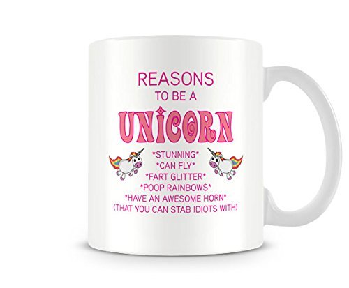 Behind The Glass - Reasons to Be A Unicorn - Printed Funny Mug - Great Gift/Present Idea, Ceramic, 11fl.oz.