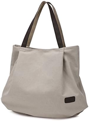 Qflmy Retro Hobo Style Qflmy Women's Canvas Casual Handbag Shoulder Bag Messenger Bag (White)