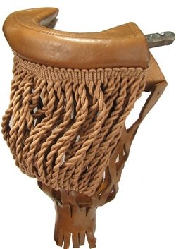 Ozone Leather Pool Table Pockets with Fringe Set - Honey