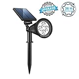 Warmoon Solar Lights Outdoor, 2-in-1 Solar Spotlight 180° Adjustable Waterproof LED Landscape Lighting Auto ON/OFF Security Wall Light for Garden Backyard Driveway Patio Pool Daylight White- 1 Pack