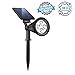warmoon Solar Lights Outdoor, 2-in-1 Spotlight Adjustable Waterproof LED Landscape Lighting Auto ON/Off Daylight White Security Wall Light for Garden Backyard Driveway Patio Pool